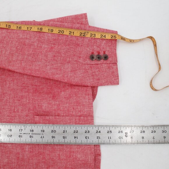 J crew Blazer Women's 12 Linen Cotton Blend Two Button Schoolboy Blazer pink - Picture 7 of 14